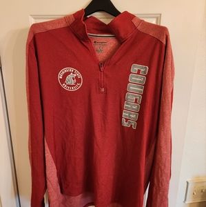 Men's Maroon Half-Zip Athletic Shirt WSU Cougars Size L